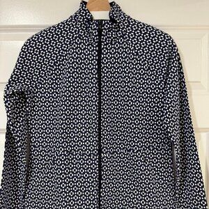 T BY TALBOTS Full Front Zip Jacket NWT Black/White Size S